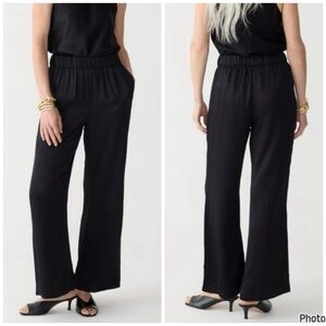 J crew Astrid wide-leg pant in luster crepe Black Size 8
